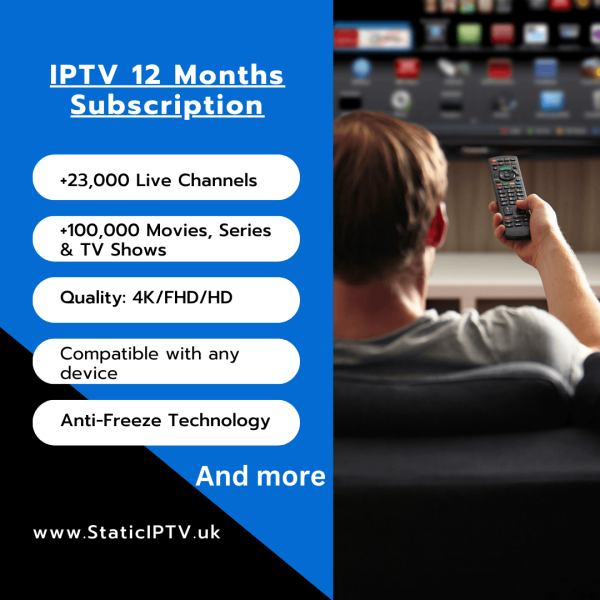 IPTV 12 Months Subscription